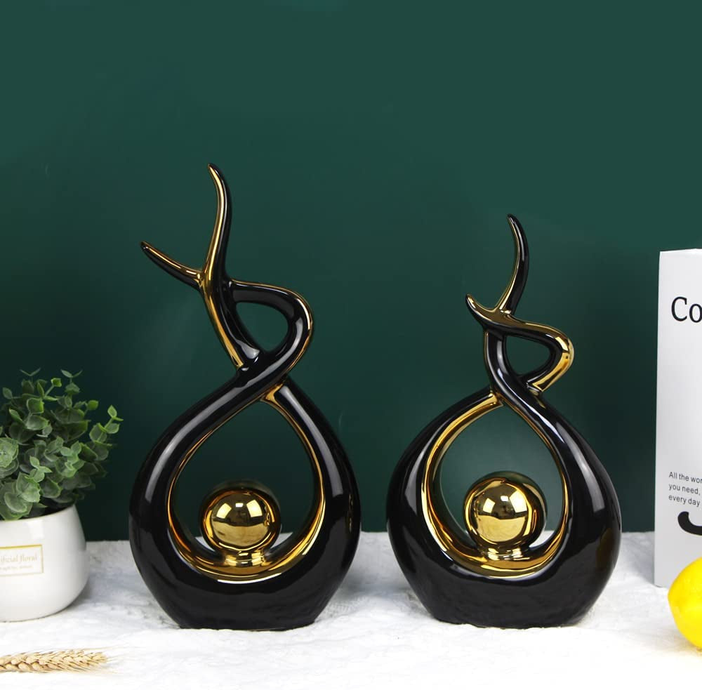 Stunning Modern Abstract Ceramic Art Statue - Perfect Table Centerpiece for Your Home and Office Decor